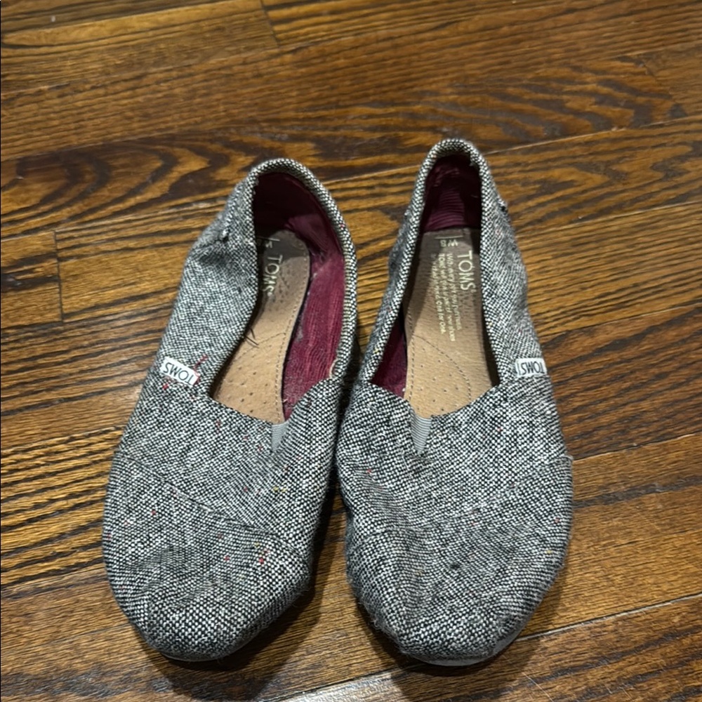 Toms Gray Flats Cozy Slip-On Loafers